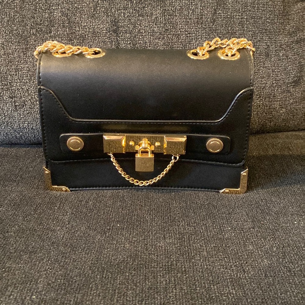 Black and gold crossbody